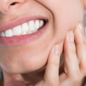 woman gritting teeth