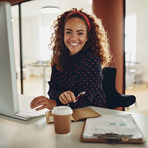 Woman smiling at office