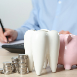 Coins and piggy bank