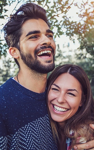 young couple laughing