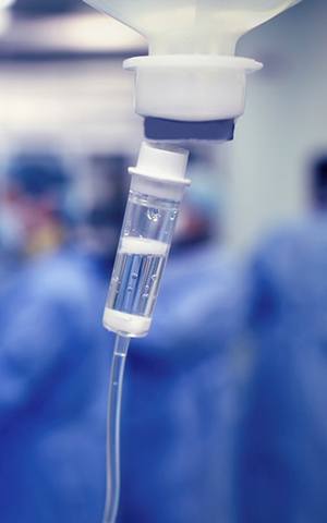 IV sedation vial in a hospital.