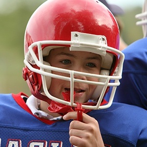 boy with athletic mouthguard