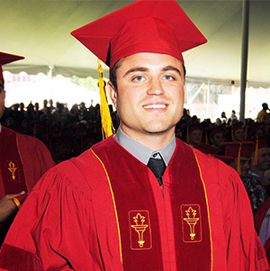 Jorgenson in cap and gown