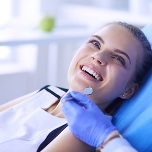 patient smiling after dental treatment in Costa Mesa