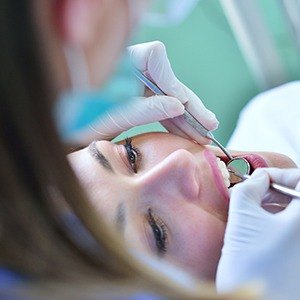 woman getting checkup