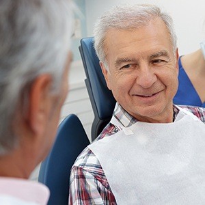 elderly man in exam chair