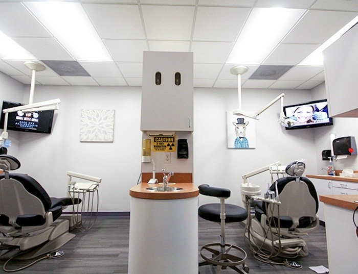 two dental exam rooms
