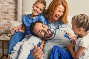 Family smiling together