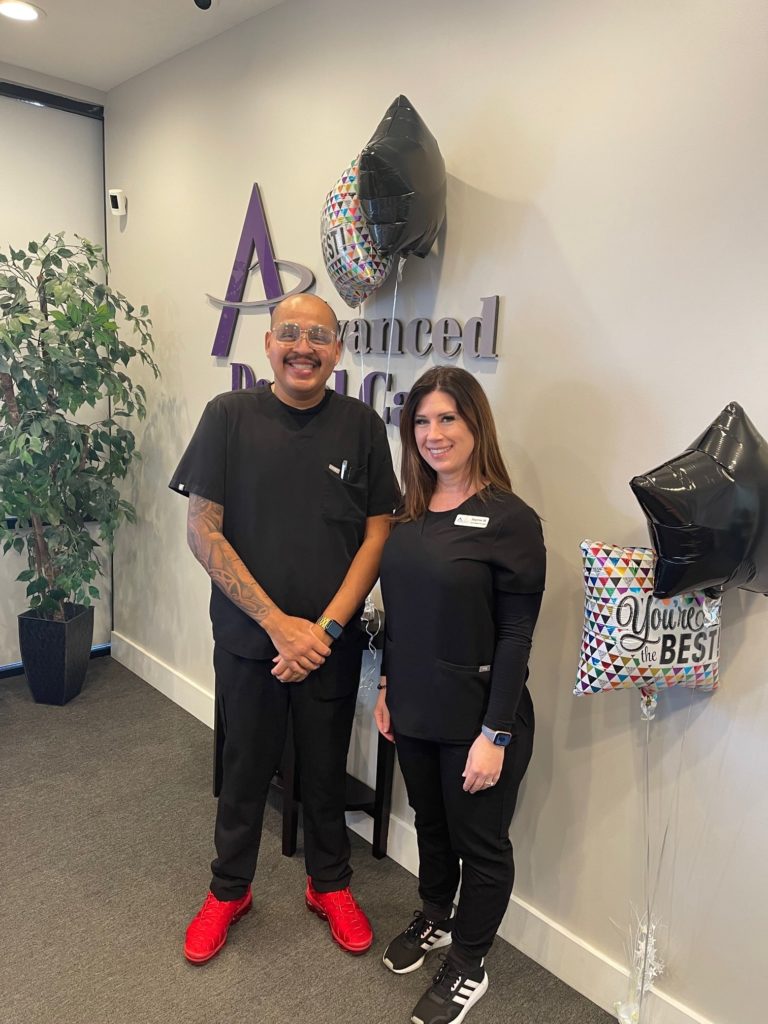 Ivan and Jayme, dental assistants at Advanced Dental Care in Costa Mesa, CA