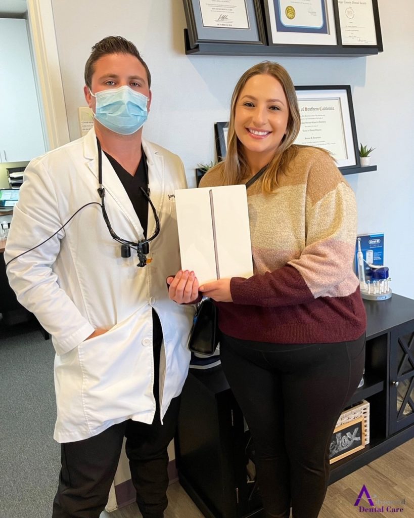 We love our patients! IPad winner at advanced dental care in costa mesa ca