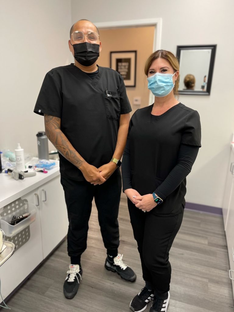Ivan and Jayme - dental assistants at advanced dental care in costa mesa ca