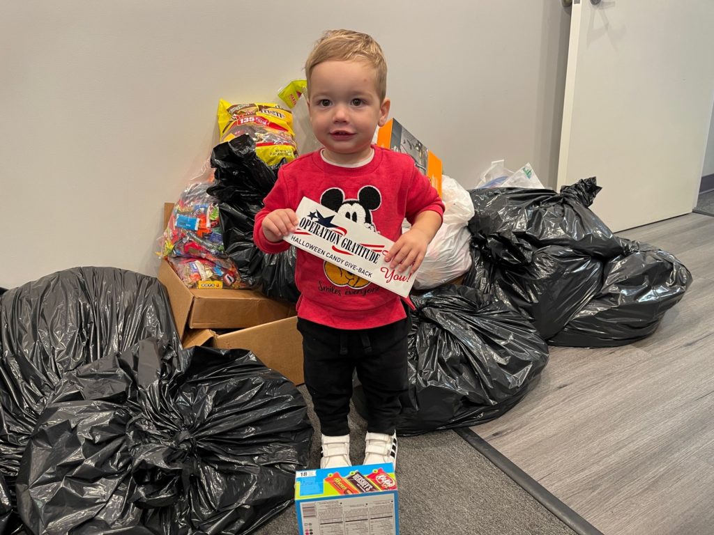 Donating candy to Operation Gratitude