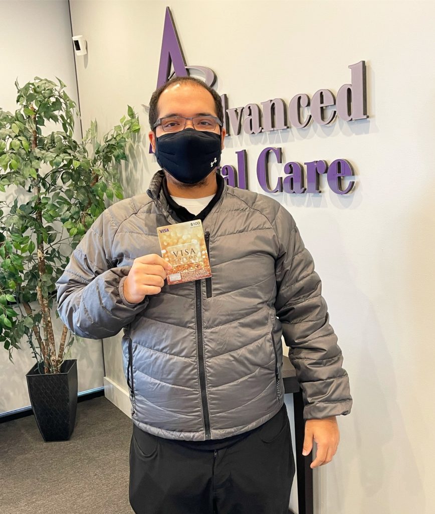 Visa card winner at advanced dental care in costa mesa, ca.
